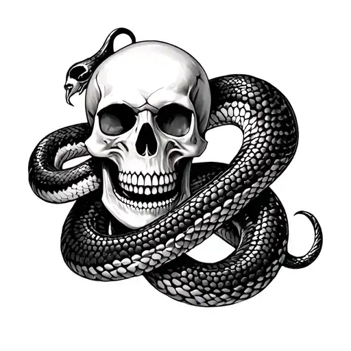 Skull And Snake Wrapped