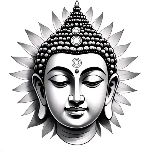 Seven Chakras And Buddha Face