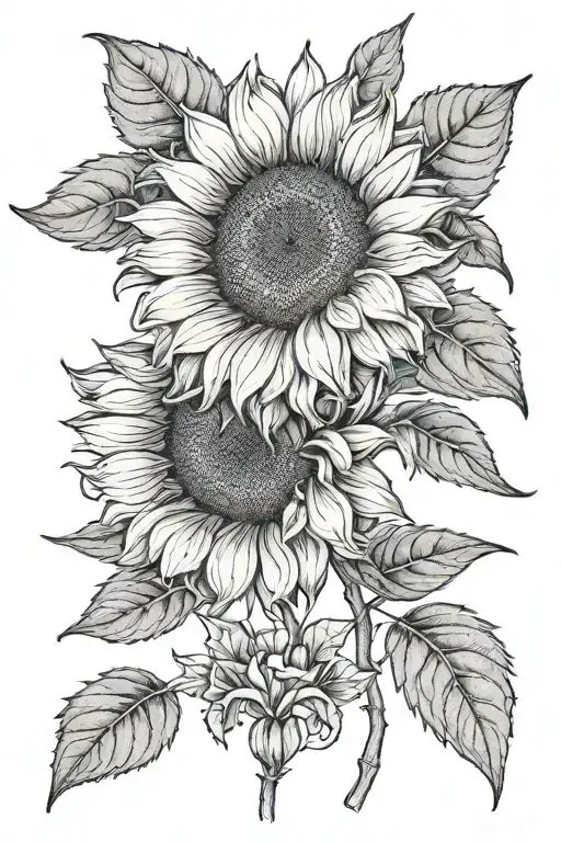 Create A Tattoo That Represents A Sunflower And The Name Stoppa In A Simple Way But With Details