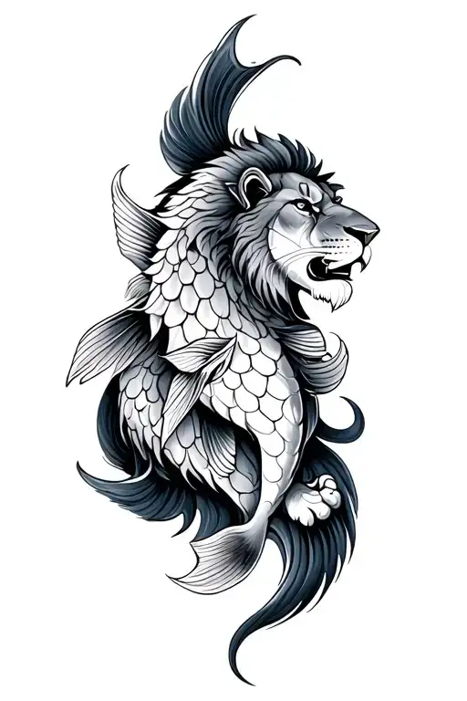 Coi Fish And Lion