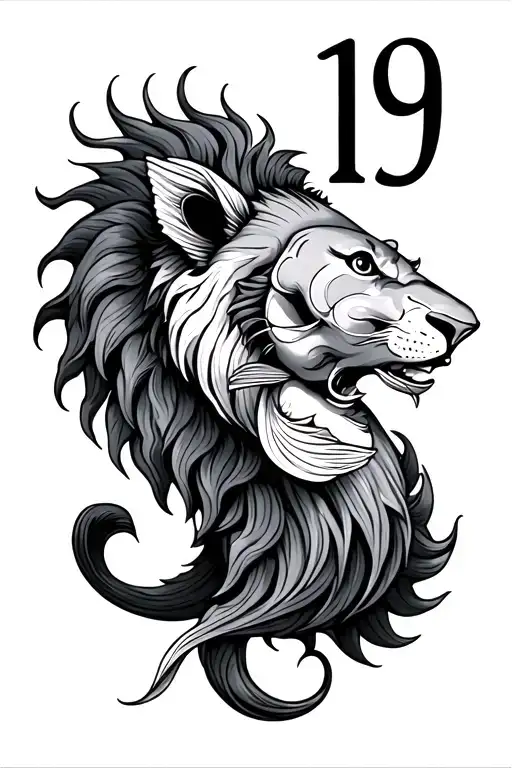 Coi Fish With Lion Number 19