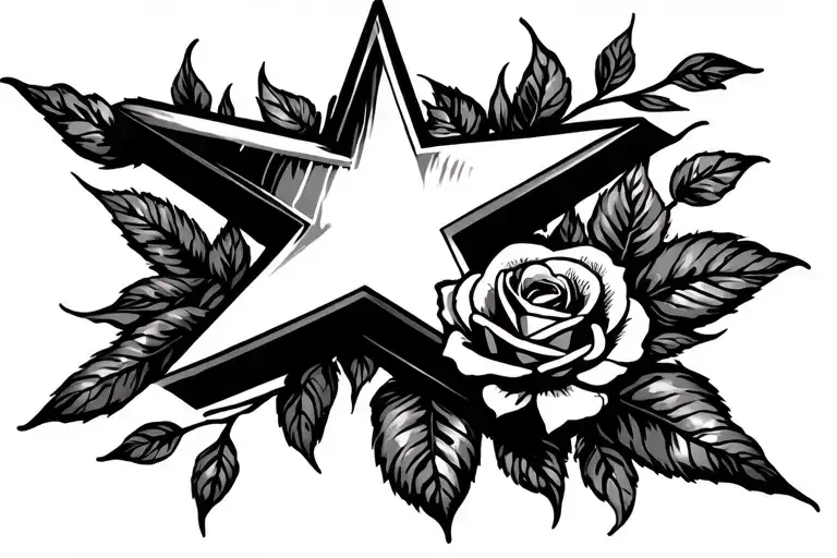 Philippines Star And Roses Intertwined