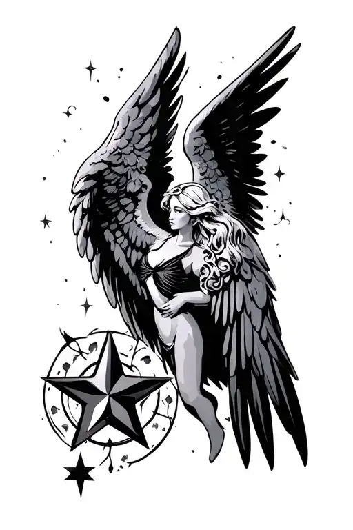 Angel And Star Wing
