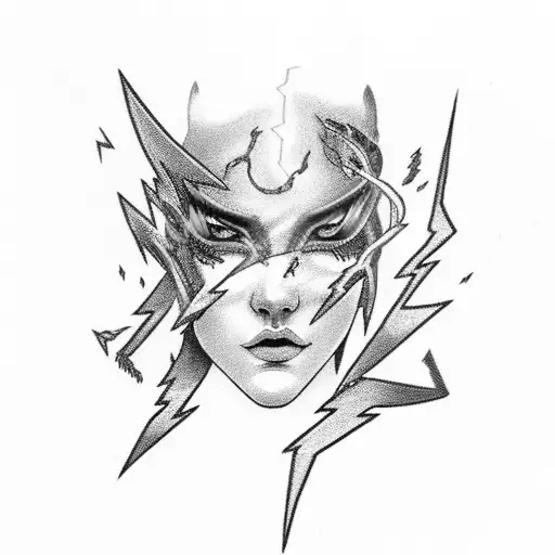 Lightning With Blue Fire