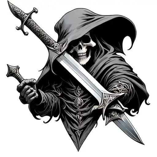 Grimreaper Holding Sword