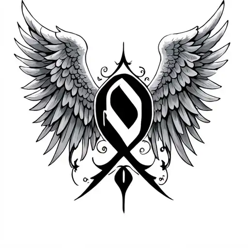 Angel Wings And Initials