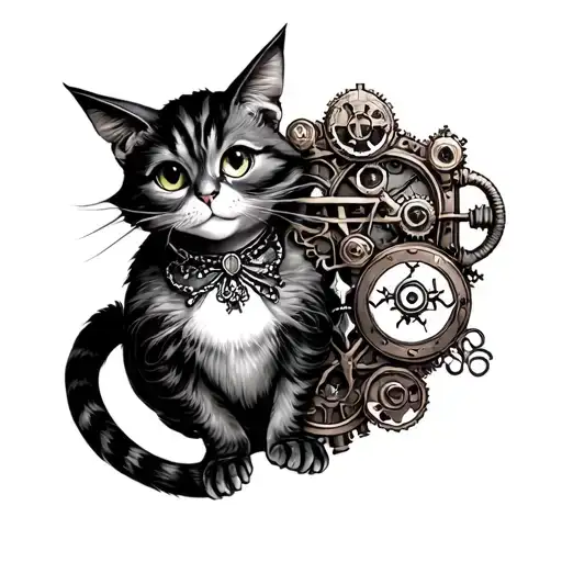 Alice In Wonderland With The Cheshire Cat In A Steampunk Fashion