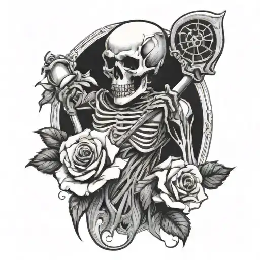 Death With Scythe And A Rose