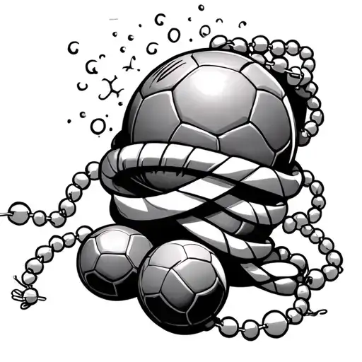 Sports Balls Wrapping Around The Leg Like A Rosary