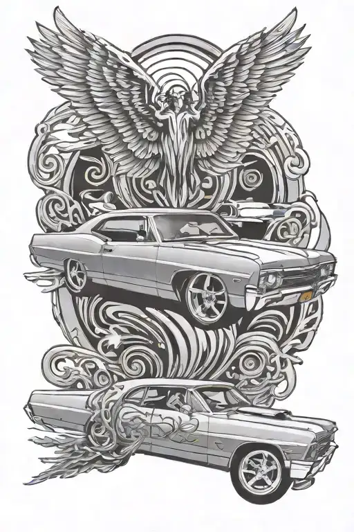1967 Chevrolet Impala With Angel Wings