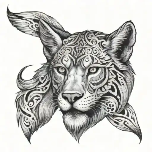 Half Lion Half Human Half Wolf Face