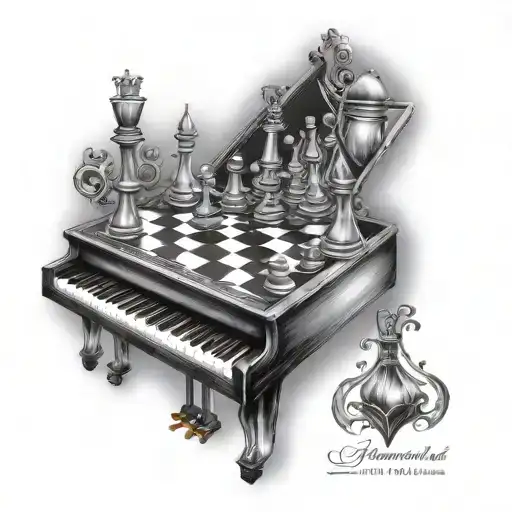 Chess And Piano Keys Conbination