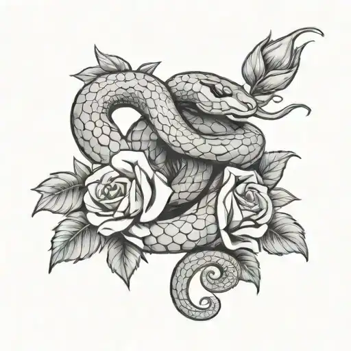 Snake And Roses