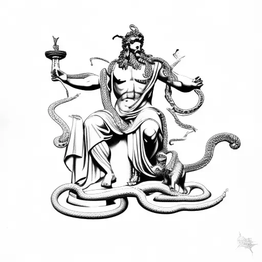 Zeus With Medusa And Gladiator