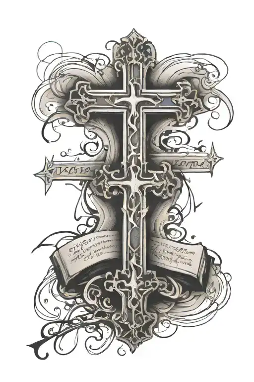 3 Crosses Mixed With Bible Verse Written Underneath
