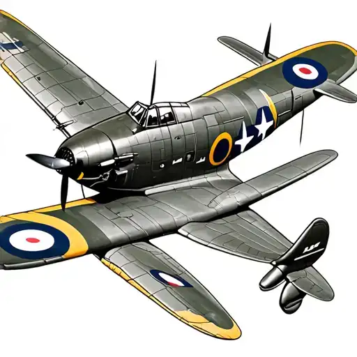 Spitfire Plane Flying Black And White