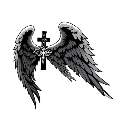 Cross With Angel Wings