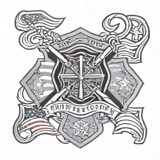 Firefighter American Flag Maltese Cross Soldier Emt Police