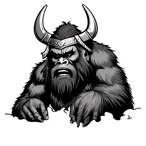 Viking Bigfoot Peeking