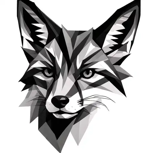 Head Of Fox In Minimalisms And Geometric Style