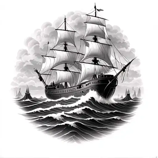 Rembrandt Ship On Water Waves