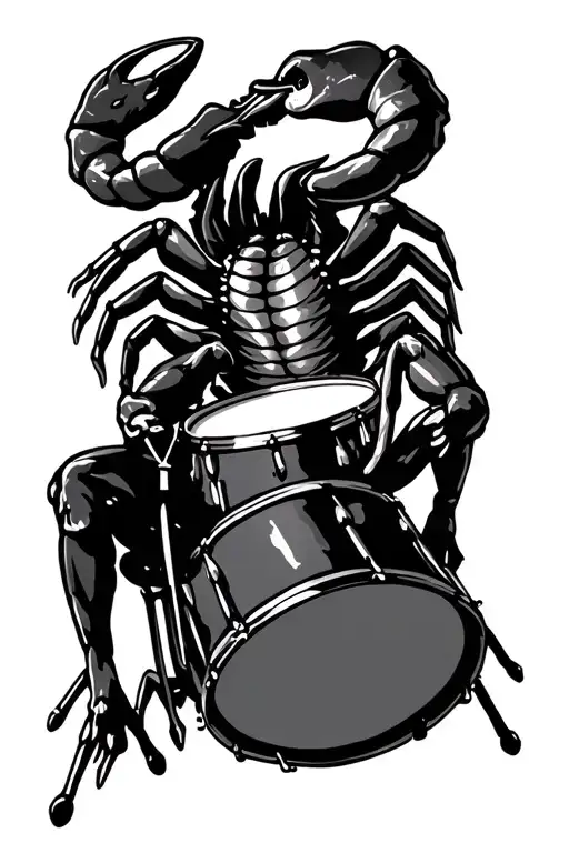 Scorpion Playing Drums