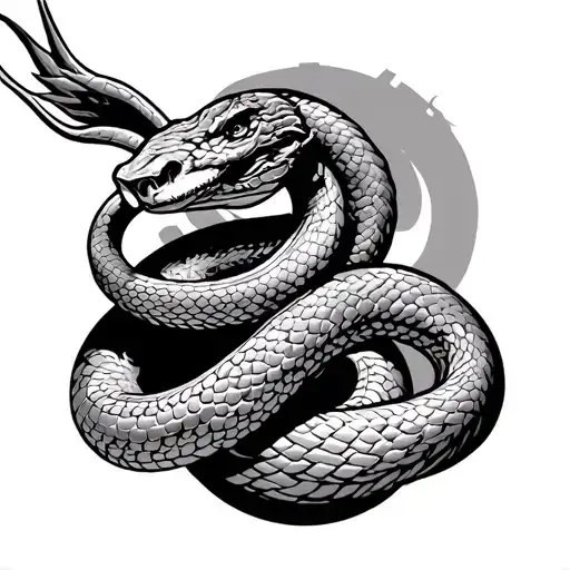 Goodess Athena Fighting Snake