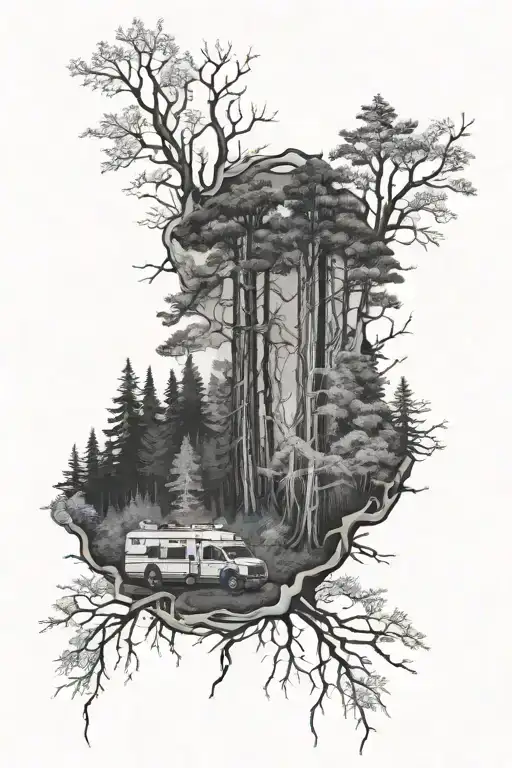 Forest Paramedic Veins Black An White Realistic