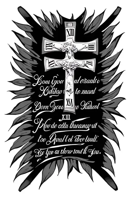 Bible Verse With Roman Numerals And A Cross