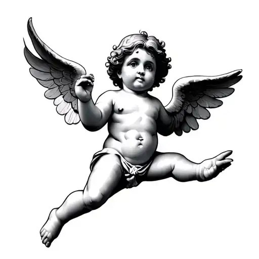 Cherub Reaching For Another Cherub
