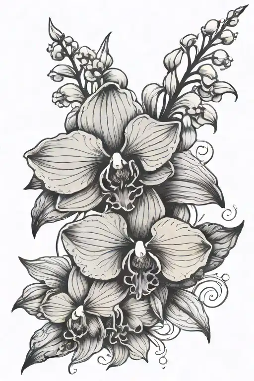 Orchid Sleeve With The Name John In The Middle