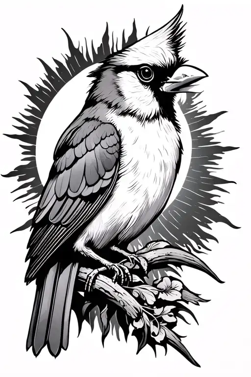 Cardinal And Sun Rising