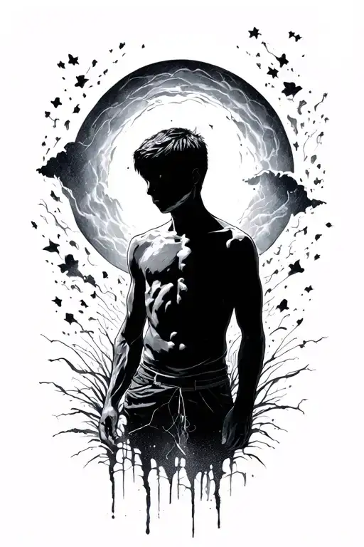 Story About Depression Survivor Silhouette Emerging For A Boy