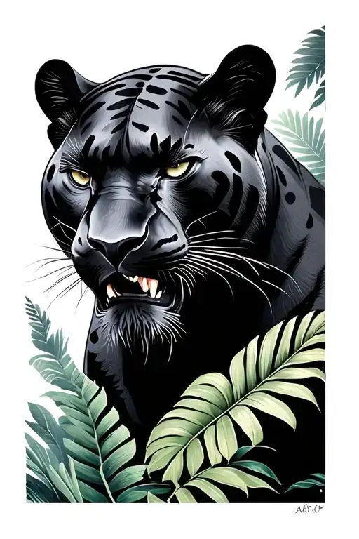 Black Panther In Jungle