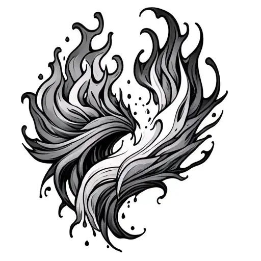 Water And Fire Oposite Tattoos Inspired