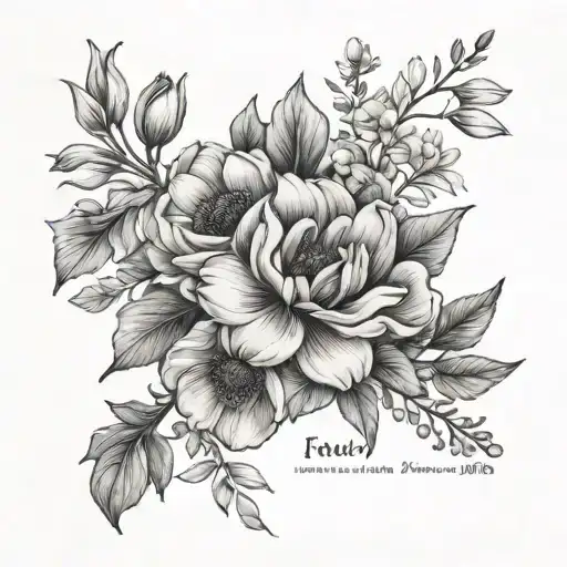 Birth Month Flowers With Names Incorporated