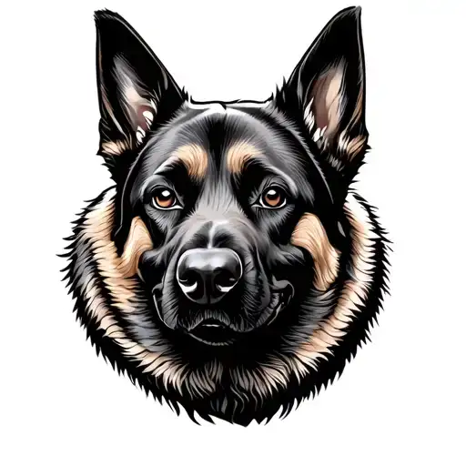 Cute Malinois Dog Grey Scale