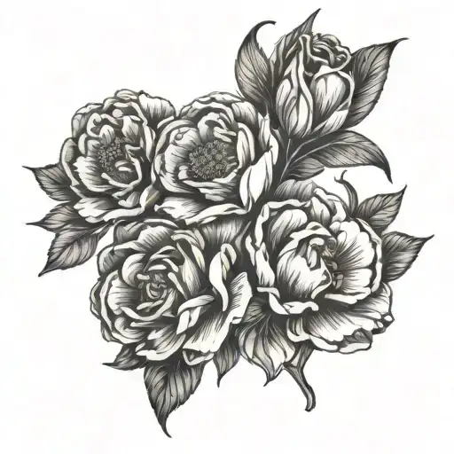 October February September Birth Flowers Intertwined