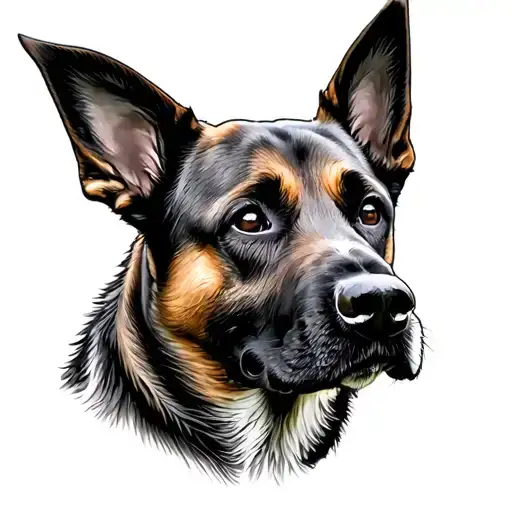 Baby Malinois Dog Grey Scale