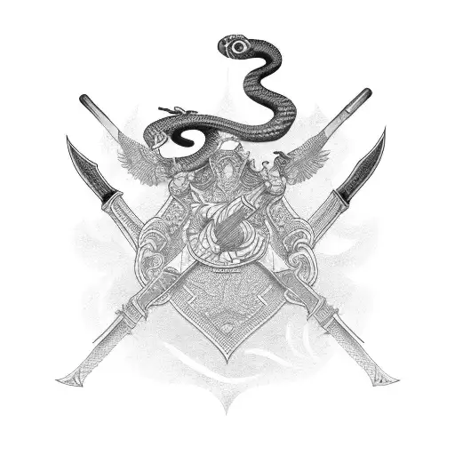 Russian Jail Tattoo Snake Sword