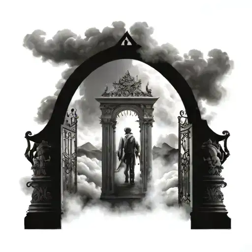 Heaven Gates Someone Walking Towards