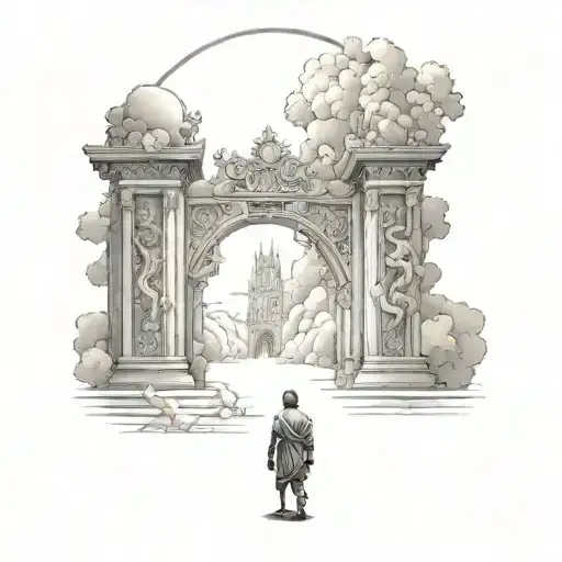 Someone Walking Towards The Heaven Gates