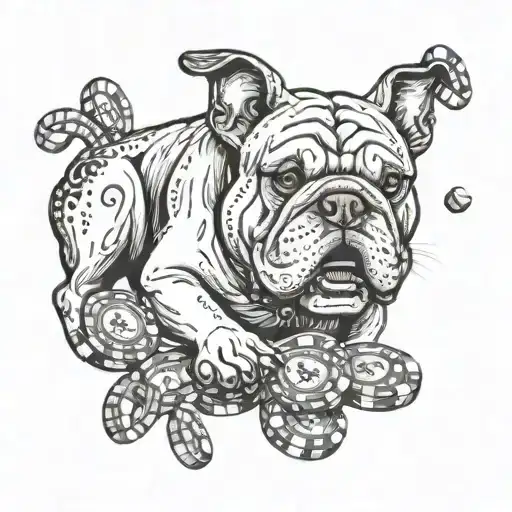 A Bulldog Doing A Headspin With Casino Chips Flying Around