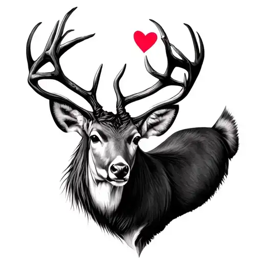 Deer With Heart Shaped Antlers