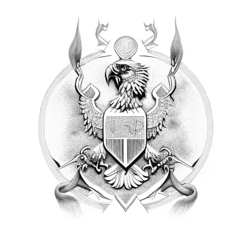 Double Headed Eagle With Freemasonry Elements