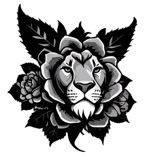 Lion Head Stitch Roses Ohana