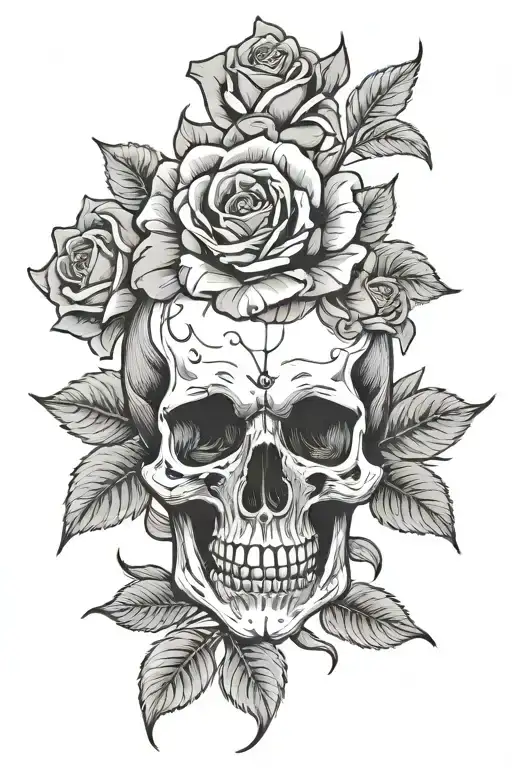 Skull With Roses