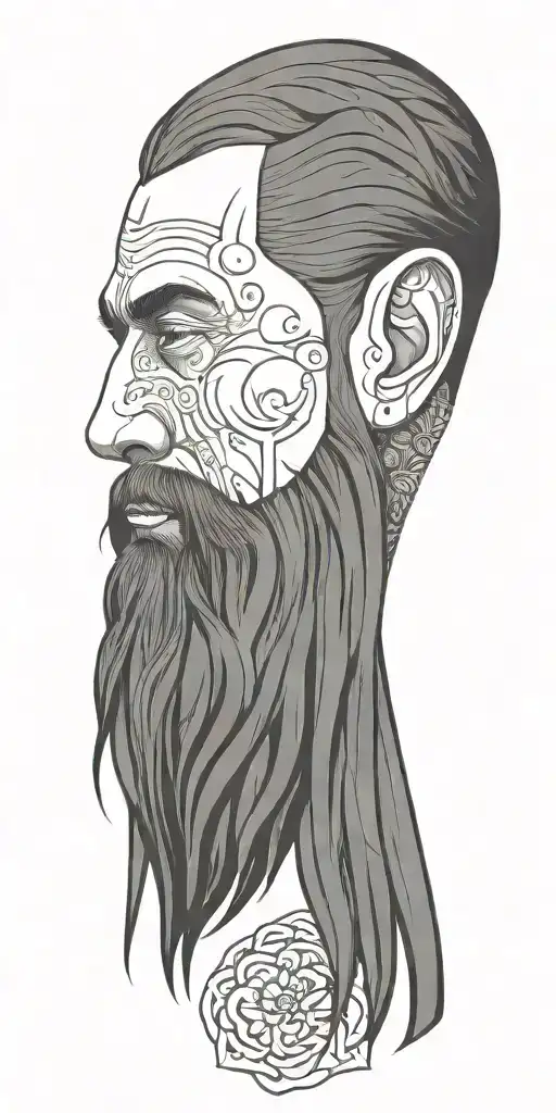 Gilgamesh Long Beard With Gardens And Ziggurats