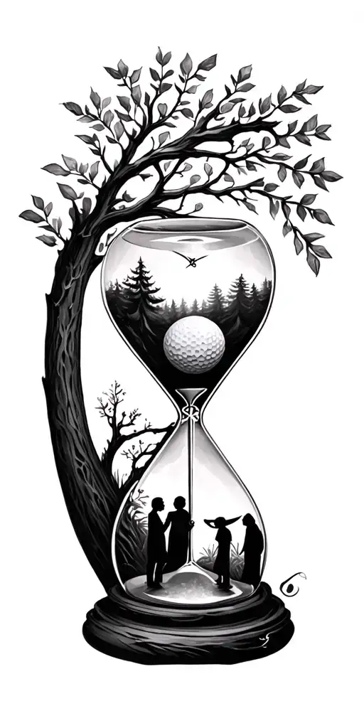 Family And Forest And Hour Glass And Golf