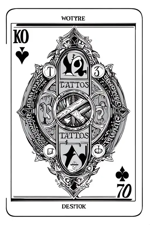 Deck Cards With Roman Numbers And Different Symbols Incorporated In Each Card